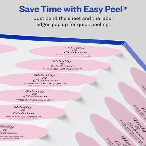 Avery Matte White Oval Scalloped Labels with Sure Feed, 1-1/8" x 2-1/4", 525 Matte White Printable Labels in Saudi Arabia