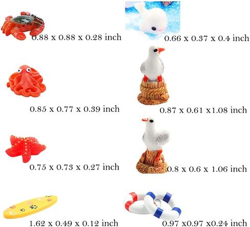 مجموعة تزيين حرفية على شكل شاطئ مصغر مكونة من 26 قطعة - كرسي الشاطئ الرملي الأزرق وأشجار جوز الهند ومظلات الشاطئ وقلعة السلطعون الرملية ومجموعة زينة الشاطئ in Kuwait