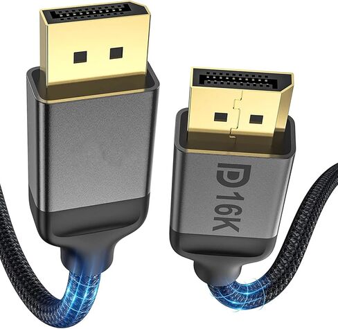 16K DP 2.1 Cable, DisplayPort 2.0 Cable [16K@60Hz, 10K@60Hz, 8K@120Hz, 4K@240Hz 165Hz 144Hz] Support 80Gbps, HDCP DSC 1.2a, HDR10 FreeSync G-Sync for 3090 Graphics PC,3.3FT in Saudi Arabia