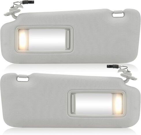 Left Driver Right Passenger Side Car Sunvisor with Lights Fit for 2010 2011 2012 2013 2014 2015 Mazda CX-9 Gray Sun Visor Replace # TDY1-69-320 in Saudi Arabia