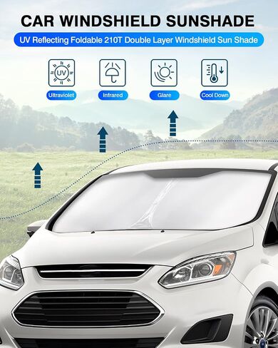KUST الزجاج الأمامي الشمس الظل لفورد C-Max 2013-2019 نافذة الظل الشمس قناع غطاء كتل قابلة للطي الأشعة فوق البنفسجية إبقاء سيارتك برودة in Saudi Arabia