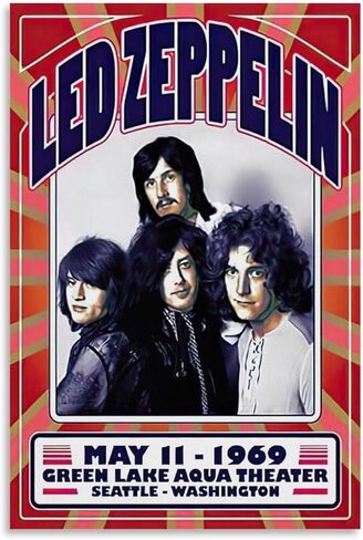 MAIDOU Vintage Progressive Rock Poster 70s 80s 90s Retro Bedroom Decor Wall Art Concert Poster Old Music Album Cover Print 12x18inch(30x45cm) Unframe-style-9 in Saudi Arabia