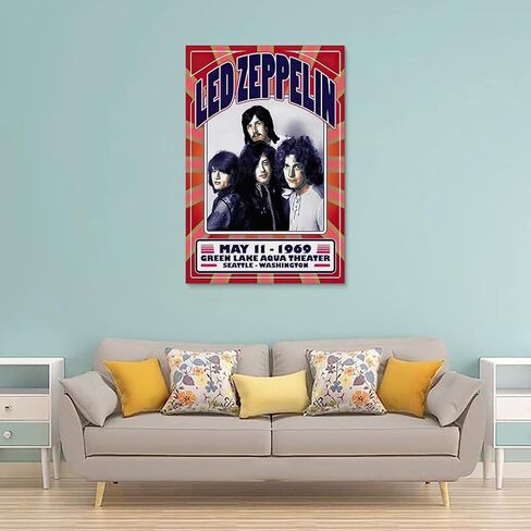 MAIDOU Vintage Progressive Rock Poster 70s 80s 90s Retro Bedroom Decor Wall Art Concert Poster Old Music Album Cover Print 12x18inch(30x45cm) Unframe-style-9 in Saudi Arabia