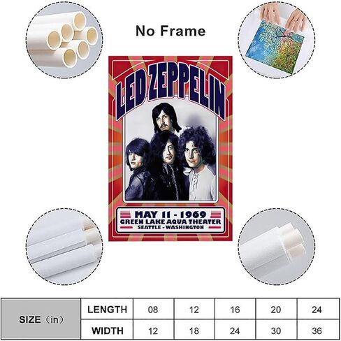 MAIDOU Vintage Progressive Rock Poster 70s 80s 90s Retro Bedroom Decor Wall Art Concert Poster Old Music Album Cover Print 12x18inch(30x45cm) Unframe-style-9 in Saudi Arabia