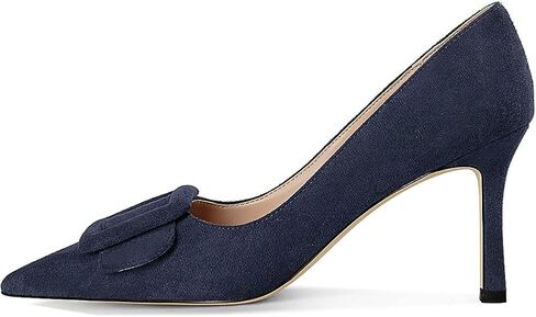 Pumps Shoes, Women's Stiletto High Heels Buckle Suede Pumps Pointy Toe Slip-On Office Pumps for Party Dress in Saudi Arabia