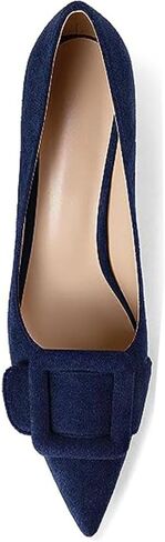 Pumps Shoes, Women's Stiletto High Heels Buckle Suede Pumps Pointy Toe Slip-On Office Pumps for Party Dress in Saudi Arabia