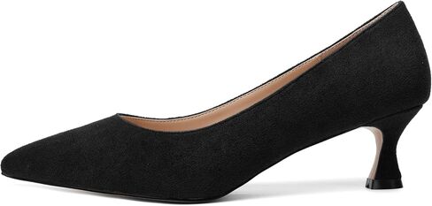 Womens Pointed Toe Bridal Slip On Suede Dress Kitten Low Heel Pumps Shoes 2 Inch in Saudi Arabia