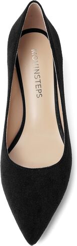 Womens Pointed Toe Bridal Slip On Suede Dress Kitten Low Heel Pumps Shoes 2 Inch in Saudi Arabia