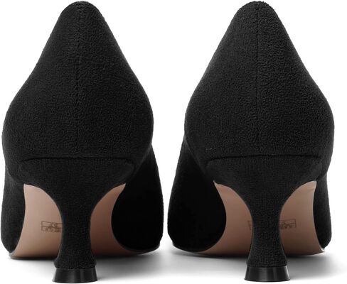 Womens Pointed Toe Bridal Slip On Suede Dress Kitten Low Heel Pumps Shoes 2 Inch in Saudi Arabia