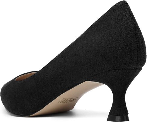 Womens Pointed Toe Bridal Slip On Suede Dress Kitten Low Heel Pumps Shoes 2 Inch in Saudi Arabia