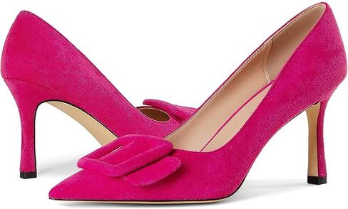 Pumps Shoes, Women's Stiletto High Heels Buckle Suede Pumps Pointy Toe Slip-On Office Pumps for Party Dress in Saudi Arabia
