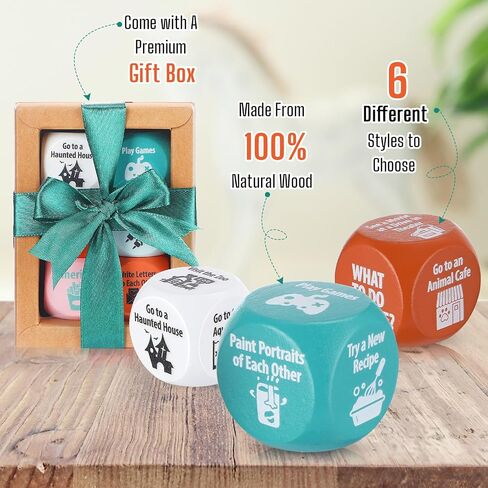 6 Pcs Valentines Day Gifts Date Night Dice for Couples Food Decision Dice Dating Decision for Him Her Dinner Decision Birthday Gifts for Husband Wife Boyfriend Girlfriend in Saudi Arabia