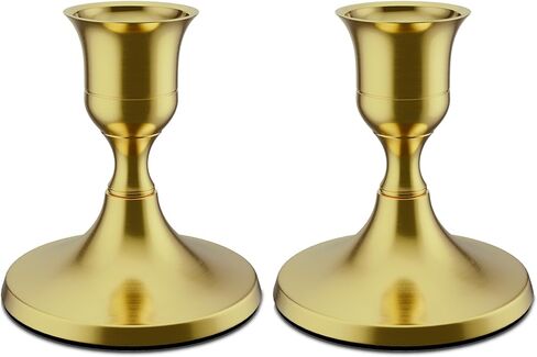 Black Taper Candle Holders Set of 2, Vintage Metal Candlestick Holders for Dinner Room Table Centerpiece or Mantel Wedding Party Decor in Saudi Arabia