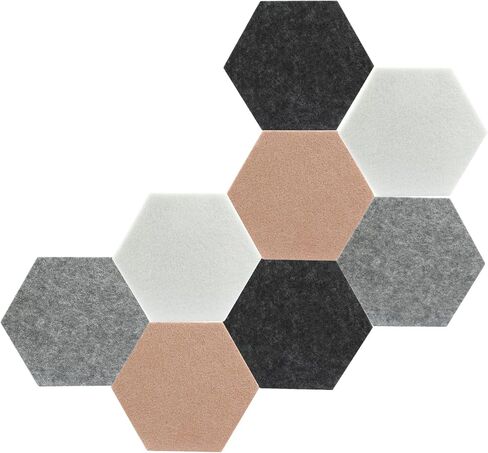 8PCS Hexagon Felt Board Tiles, Self Adhesive Bulletin Board for Wall Decor, Pin Memo Board for Photos Pictures Office Classroom Home Decor in Saudi Arabia