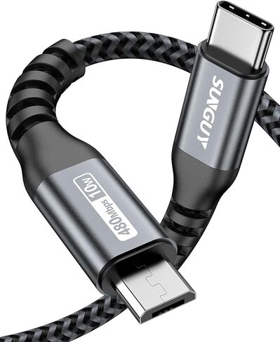 كابل SUNGUY USB C إلى Micro USB OTG بطول 3.3أقدام [عبوة من قطعتين]، كابل Micro USB إلى Tyep C مضفر متوافق مع Samsung Galaxy S7 S6 وJ7 وJ3 وPS4 وPS4 Xbox وغيرها من أجهزة Micro USB in Kuwait