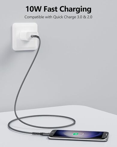 كابل SUNGUY USB C إلى Micro USB OTG بطول 3.3أقدام [عبوة من قطعتين]، كابل Micro USB إلى Tyep C مضفر متوافق مع Samsung Galaxy S7 S6 وJ7 وJ3 وPS4 وPS4 Xbox وغيرها من أجهزة Micro USB in Kuwait