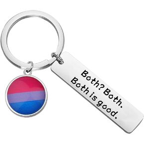 CHOORO Bisexual Pride Keychain Bisexuality Pride Flag Pink Purple Blue Jewelry Both Is Good Keychain