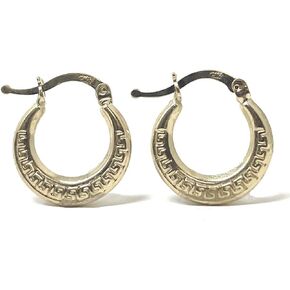 14K Yellow Gold Diamond Cut Tube Hoop Earrings, (2mm Tube)
