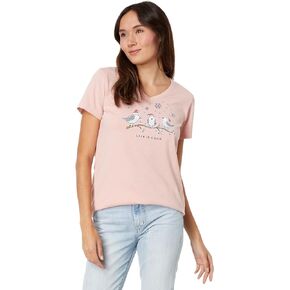 Life is Good Three Little Holiday Birds Short Sleeve Crusher™ Vee