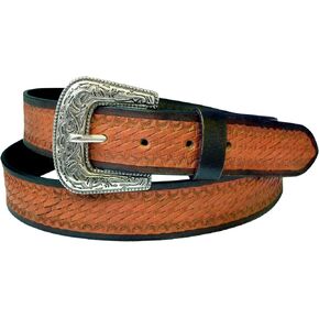 RESISTANCE Heavy-Duty Strap Genuine Full Grain Western Leather Belt Strap 1-1/2"(38mm) Wide With Free Buckle