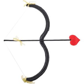 Kisangel Cupid Bow and Costume 1 Set Cupid Cosplay Prop Valentine Cupid Costume for Valentines Day Supply,Black Cupid Costume