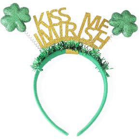 CLOACE St.Patrick Day Clover Headbands Green Shamrocks Hairband Sequins Irish Hair Hoop Parade Party Costume Hair Accesories