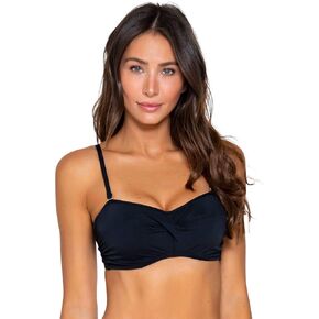 Sunsets Women's Standard Iconic Twist Bandeau Swimsuit Bikini Top with Underwire