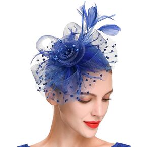 Fascinators Hat Women Tea Party Headband Flower Cocktail Mesh Feathers Hair Clip Kentucky Derby Hat Wedding