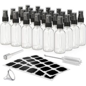 Nevlers 24PK Clear Small Spray Bottle 2 Oz Set |Versatile Ultra Fine Mist Spray Bottles | Mini Spray Bottle | Face Spray Bottle, Glass Spray Bottle for Hair, Essential Oil Spray Bottle Spritzer