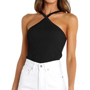 Sdencin المرأة مثير متقاطع مضلع متماسكة الرسن المحاصيل كامي أكمام عارية الذراعين سليم صالح الصلبة عادية اقتصاص تانك القمم in Kuwait