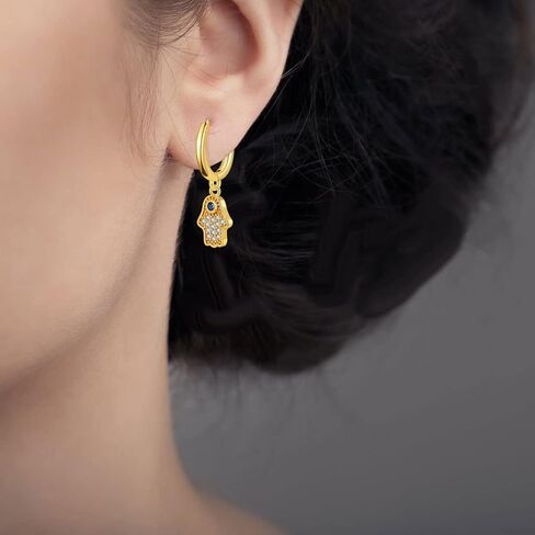 Gold Dainty Huggie Hoop Earrings for Women 18K Real Gold Plated Cuff Earrings Small Cubic Zirconia Hoop Earrings for Men Hypoallergenic Cartilage Ear Jewelry for Women in Saudi Arabia