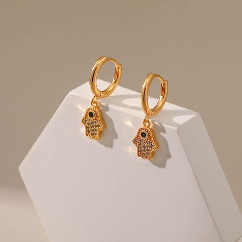 Gold Dainty Huggie Hoop Earrings for Women 18K Real Gold Plated Cuff Earrings Small Cubic Zirconia Hoop Earrings for Men Hypoallergenic Cartilage Ear Jewelry for Women in Saudi Arabia