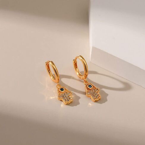 Gold Dainty Huggie Hoop Earrings for Women 18K Real Gold Plated Cuff Earrings Small Cubic Zirconia Hoop Earrings for Men Hypoallergenic Cartilage Ear Jewelry for Women in Saudi Arabia