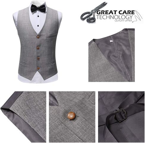 طقم بدلة كتان رجالي مكون من 3 قطع من YUNCLOS، سترة وسترة تكس وسروال in Kuwait