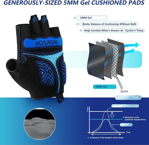 BIKINGMOREOK Cycling Gloves Bike Gloves Biking Gloves for Men Women,Half Finger Mountain Bike Gloves Workout Gloves Road Bicycle Gloves with 5MM Anti-Slip Gel Pads in Kuwait