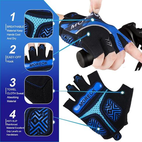 BIKINGMOREOK Cycling Gloves Bike Gloves Biking Gloves for Men Women,Half Finger Mountain Bike Gloves Workout Gloves Road Bicycle Gloves with 5MM Anti-Slip Gel Pads in Kuwait
