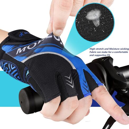 BIKINGMOREOK Cycling Gloves Bike Gloves Biking Gloves for Men Women,Half Finger Mountain Bike Gloves Workout Gloves Road Bicycle Gloves with 5MM Anti-Slip Gel Pads in Kuwait