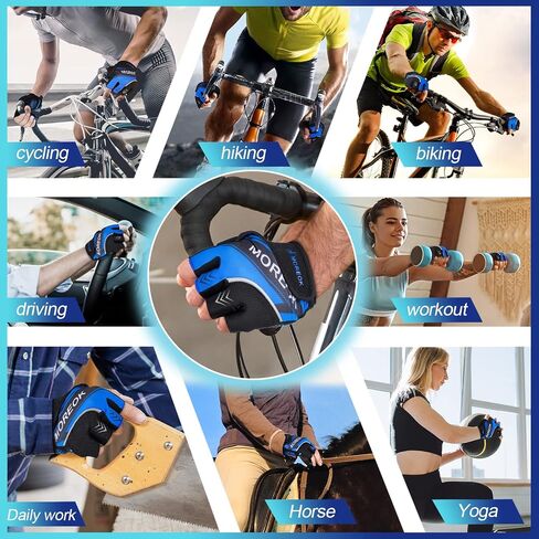 BIKINGMOREOK Cycling Gloves Bike Gloves Biking Gloves for Men Women,Half Finger Mountain Bike Gloves Workout Gloves Road Bicycle Gloves with 5MM Anti-Slip Gel Pads in Kuwait