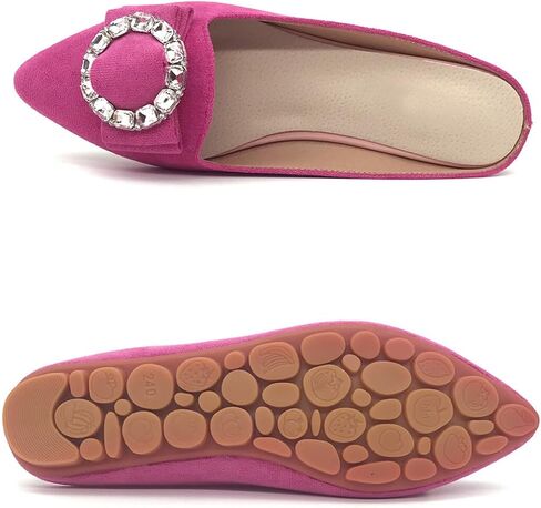 Rhinestone Mules for Women Flats Shoes Slip On Backless Loafer Pointed Toe Dress Mule Slides in Saudi Arabia