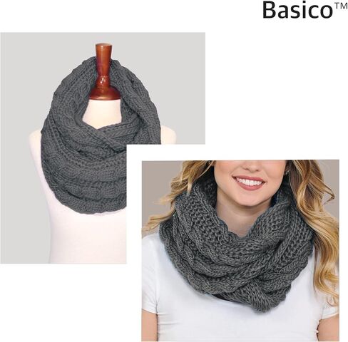 BASICO Infinity Scarf | Winter Crochet Knit Scarf in One Size in Saudi Arabia