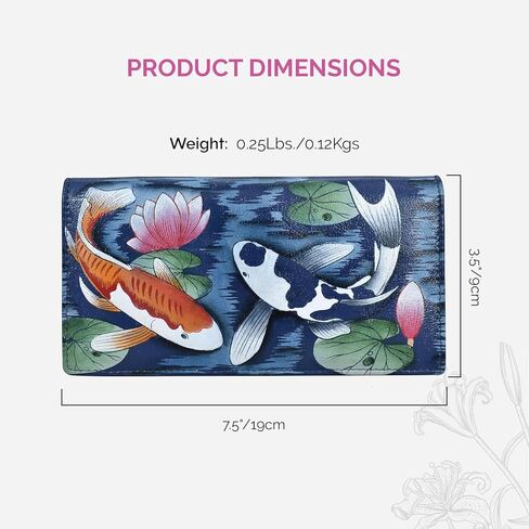 Anna by Anuschka Women's Hand Painted Leather Two-fold Clutch Wallet in Saudi Arabia