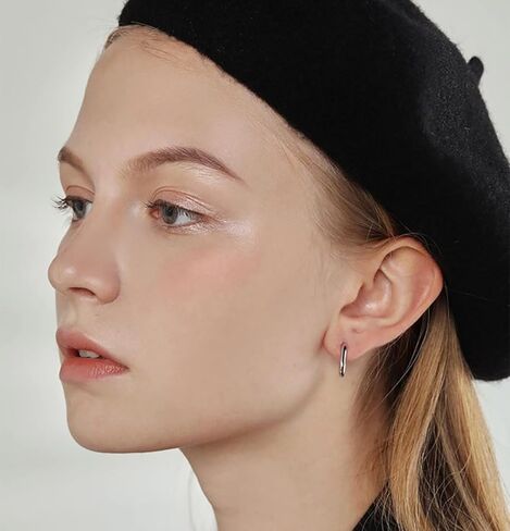 FUNEIA 12 زوجًا من أقراط هوجي مطلية بالذهب عيار 14 قيراط للنساء مكعب زركونيا أقراط دائرية صغيرة مضادة للحساسية مجموعة أقراط غضروف فضية متعددة الثقب للمجوهرات الذهبية للنساء in Kuwait