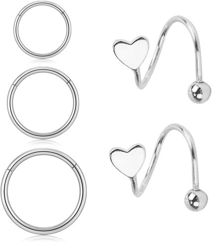 Multiple Sets Small Gold Hoop Earrings for Women Flat Back Stud Earrings Set with CZ Pearl Cartilage Earring for Helix Conch Daith Tragus Piercing Jewelry in Saudi Arabia