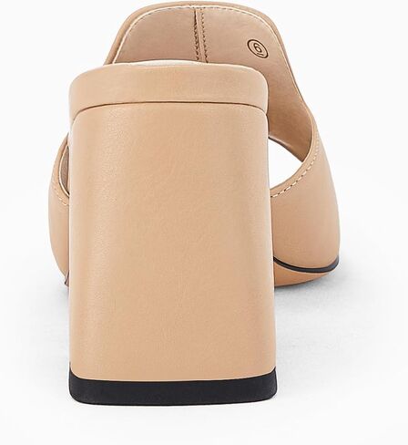 gihubafuil Women's Sandals Peep Toe Slides Chunky Heel Mules Single Band Comfort Slip-on Shoes with Metal Chain for Spring Summer in Saudi Arabia