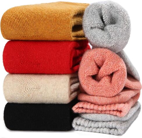 Wool Socks Women Winter Warm Thick Soft Knitted Lightweight Best Crew Wool Blend Sock Causal & Dress, 6 Pack in Saudi Arabia
