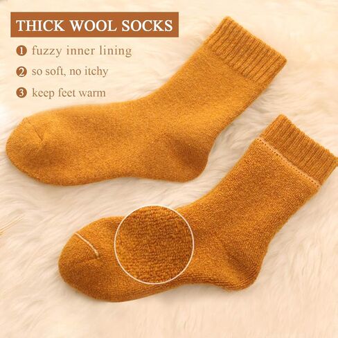 Wool Socks Women Winter Warm Thick Soft Knitted Lightweight Best Crew Wool Blend Sock Causal & Dress, 6 Pack in Saudi Arabia