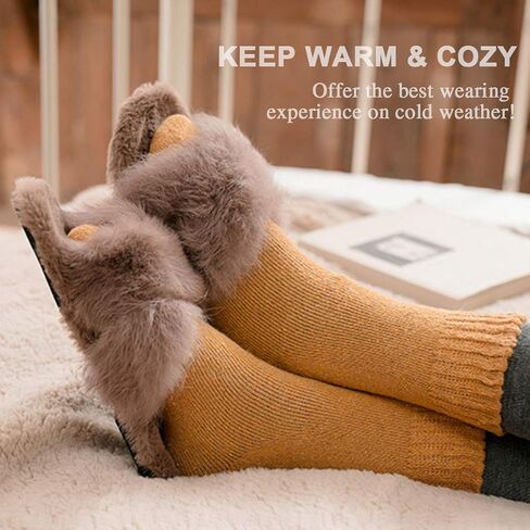 Wool Socks Women Winter Warm Thick Soft Knitted Lightweight Best Crew Wool Blend Sock Causal & Dress, 6 Pack in Saudi Arabia