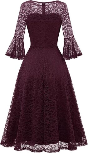 فستان DRESSTELLS بأكمام جرس من الدانتيل لحفلات العودة للوطن، فساتين كوكتيل رسمية للخريف، فستان عتيق لوصيفات العروس وحفلات الضيوف in Kuwait