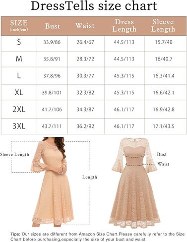 فستان DRESSTELLS بأكمام جرس من الدانتيل لحفلات العودة للوطن، فساتين كوكتيل رسمية للخريف، فستان عتيق لوصيفات العروس وحفلات الضيوف in Kuwait