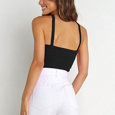 Sdencin المرأة مثير متقاطع مضلع متماسكة الرسن المحاصيل كامي أكمام عارية الذراعين سليم صالح الصلبة عادية اقتصاص تانك القمم in Kuwait